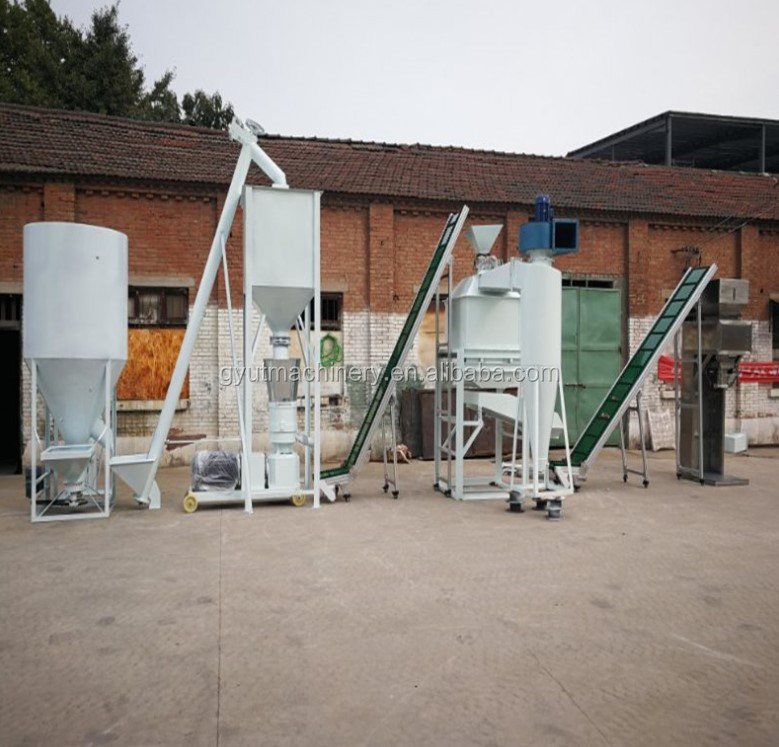 小麦ブローフード食品加工機械 鶏飼料用 100 kg 容量 粉砕機とミキサー