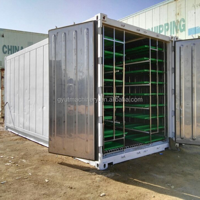 水培式 殻のない小麦芽の機械 3-4 日 生産サイクル 1.5 トン 容量